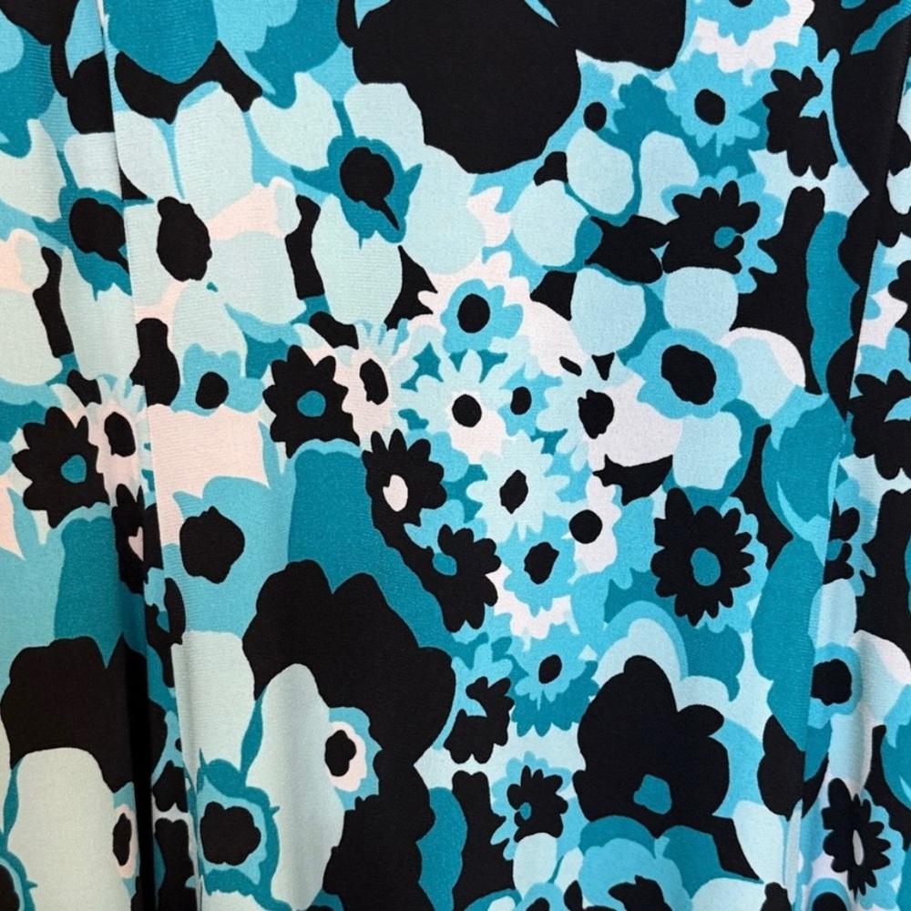 Michael Kors Aqua and Black Patterned Maxi Dress  NWOT - Picture 4 of 7
